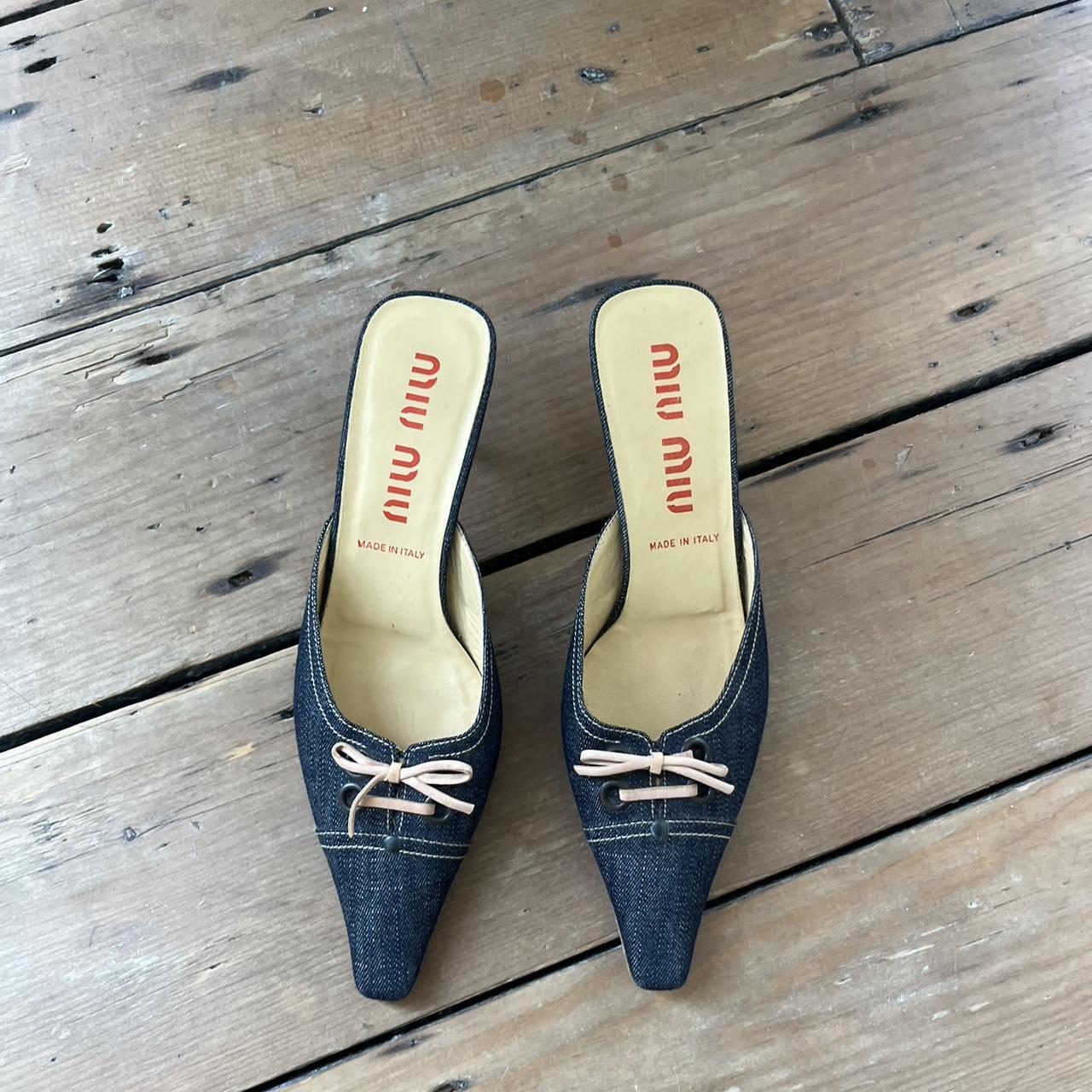 Miu Miu  Navy and Blue Mules